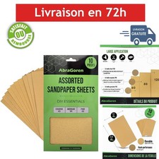 Feuilles abrasives papier de verre 23 x 14 cm 10 pièces grains 40 80 120