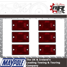 Maypole Rouge Rectangle Réflecteur Vis Ou Bâton Caravane Remorque Gatepost Set 6