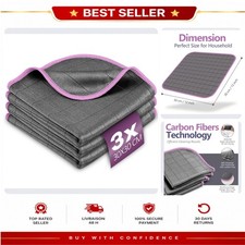 Chiffon Microfibre Carbone 400GSM 30x30cm Lot de 3 - Nettoyage Sans Traces,
