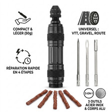 Kit Reparation Pneu Tubeless Velo VTT Gravel Route Outil Crevaison Mèche Mèches