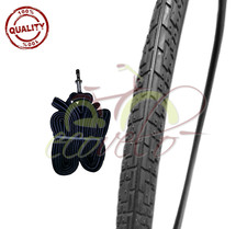 1 PNEU + 1 CHAMBRE À AIR VÉLO VÉLOCIPÈDE VILLE TREKKING NOIR 700 32